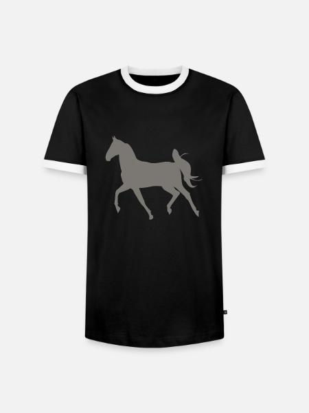 cheval - T-shirt contrasté Homme - noir/blanc