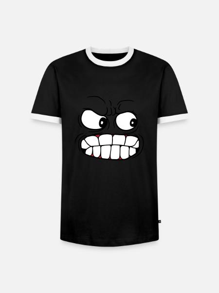head face evil evil - Men's Ringer Shirt - black/white