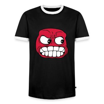boese wuetend beherrschung verloren zusammen reiss - Männer Kontrast-T-Shirt - Schwarz/Weiß - Vorne - AI Model Female 172 light (172cm) & AI Model Male 178 light (178cm)