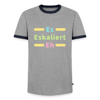 Ca escalade le fou rire - T-shirt contrasté Homme - gris/marine  - Devant - AI Model Female 172 light (172cm) & AI Model Male 178 light (178cm)
