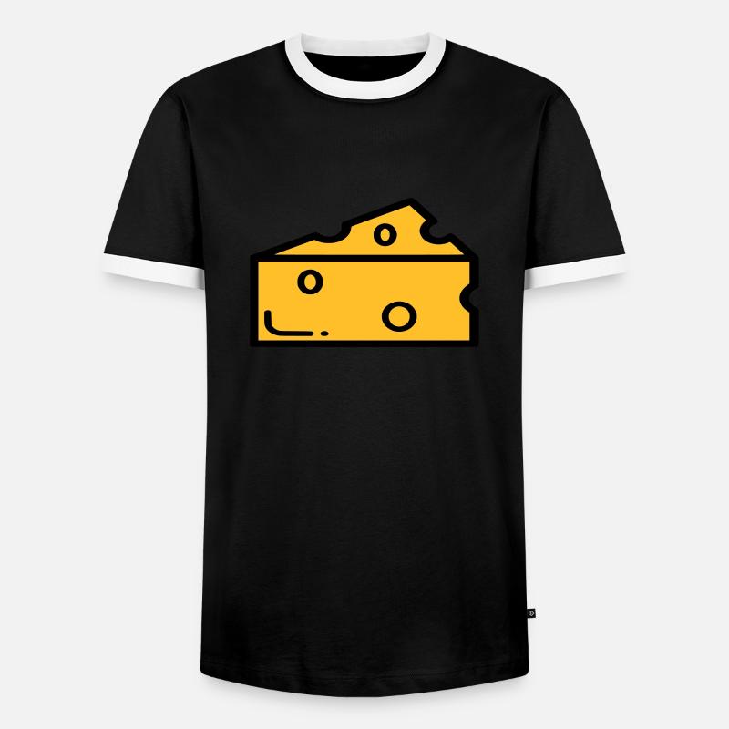 cheese - Men's Ringer Shirt - black/white