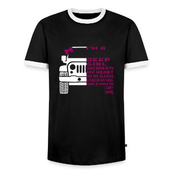 I'm A Jeep Girl - T-shirt contrasté Homme - noir/blanc - Devant - AI Model Female 172 light (172cm) & AI Model Male 178 light (178cm)