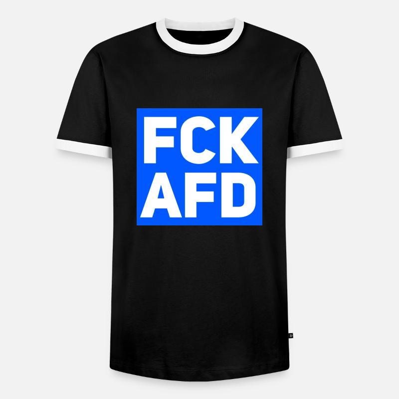 FCK AFD - Männer Kontrast-T-Shirt - Schwarz/Weiß
