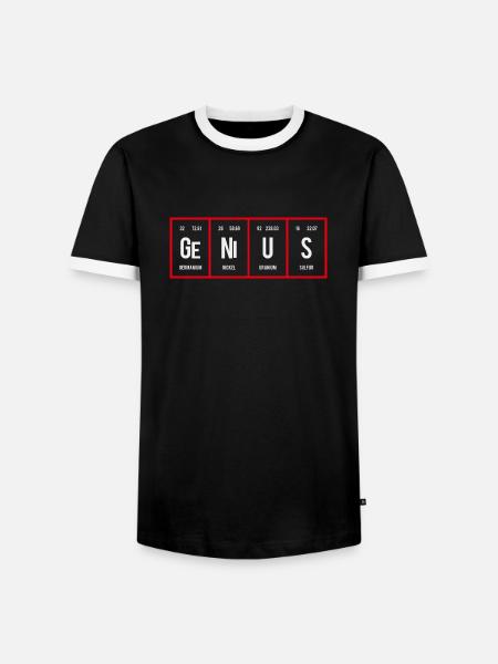 Genius - Periodensystem der Elemente - Männer Kontrast-T-Shirt - Schwarz/Weiß
