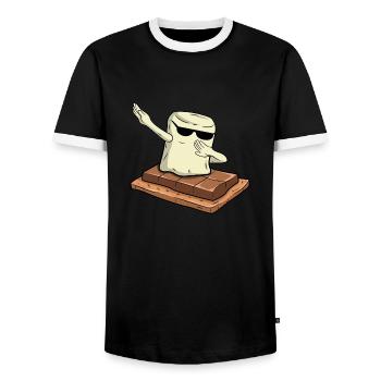 Dab S’more Guimauves Camping Toddler Boy - T-shirt contrasté Homme - noir/blanc - Devant - AI Model Female 172 light (172cm) & AI Model Male 178 light (178cm)