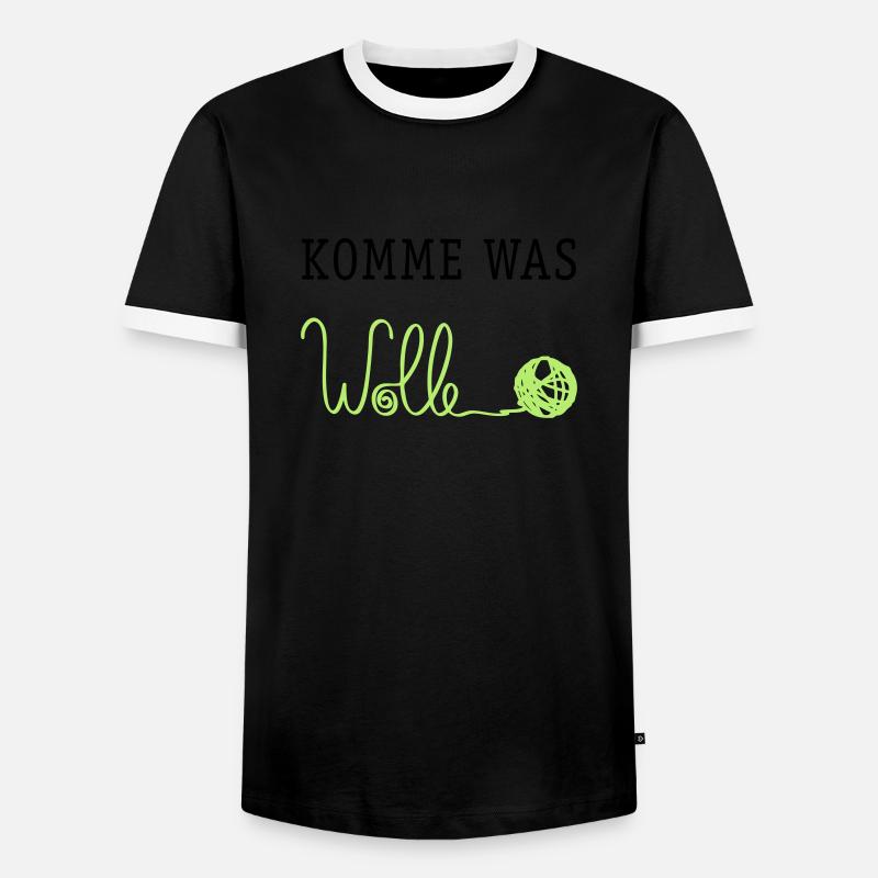 Komme was Wolle - Männer Kontrast-T-Shirt - Schwarz/Weiß
