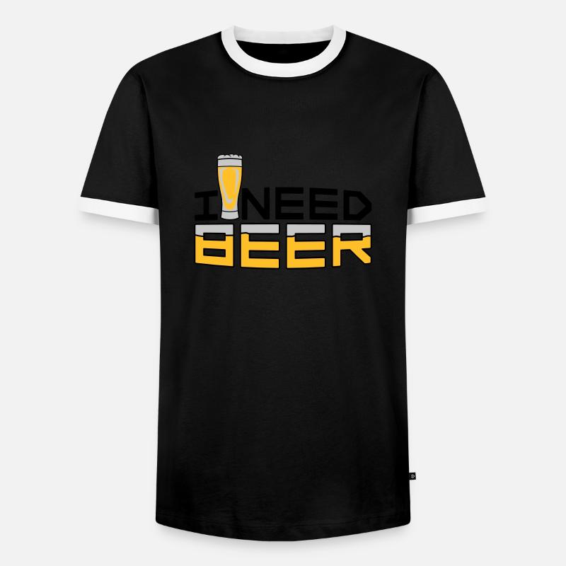 I Need Beer - Men's Ringer Shirt - black/white