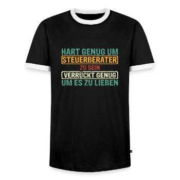 Steuerberater Finanzamt Steuerrecht Steuerberater - Männer Kontrast-T-Shirt - Schwarz/Weiß - Vorne - AI Model Female 172 light (172cm) & AI Model Male 178 light (178cm)