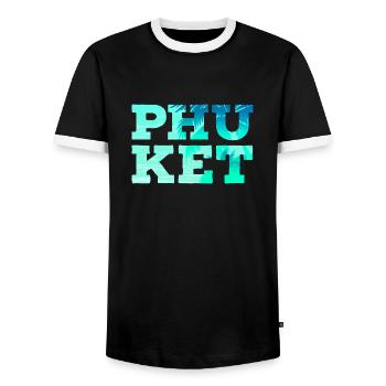 Phuket - Männer Kontrast-T-Shirt - Schwarz/Weiß - Vorne - AI Model Female 172 light (172cm) & AI Model Male 178 light (178cm)