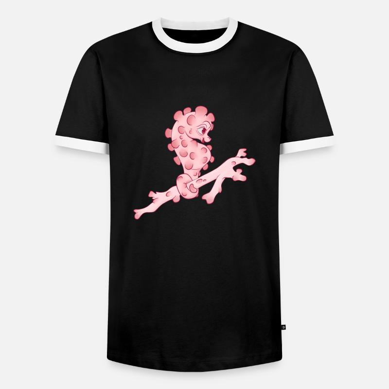 Seepferdchen - Männer Kontrast-T-Shirt - Schwarz/Weiß