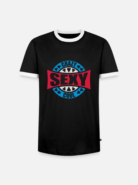 crazy sexy cool design - Men's Ringer Shirt - black/white