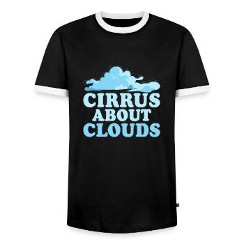 Cirrus About Clouds Meteorologist Storm - Men's Ringer Shirt - black/white - Front - AI Model Female 172 light (172cm) & AI Model Male 178 light (178cm)