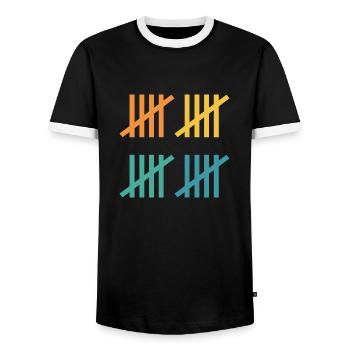 Idée cadeau 20e anniversaire - T-shirt contrasté Homme - noir/blanc - Devant - AI Model Female 172 light (172cm) & AI Model Male 178 light (178cm)