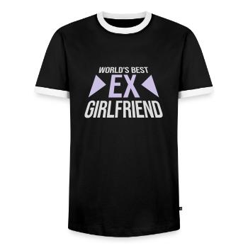 World's Best Ex Girlfriend - Men's Ringer Shirt - black/white - Front - AI Model Female 172 light (172cm) & AI Model Male 178 light (178cm)