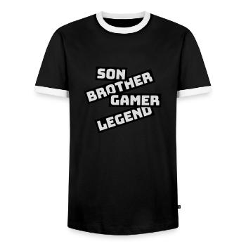 son brother gamer legend - Männer Kontrast-T-Shirt - Schwarz/Weiß - Vorne - AI Model Female 172 light (172cm) & AI Model Male 178 light (178cm)