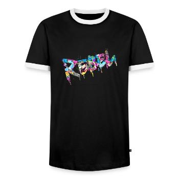 Rebel Rebels Lustige Retro Musik Hip Hop Rocknroll - Männer Kontrast-T-Shirt - Schwarz/Weiß - Vorne - AI Model Female 172 light (172cm) & AI Model Male 178 light (178cm)