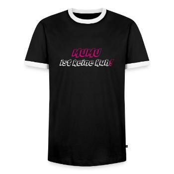 Mumu ist keine Kuh - Männer Kontrast-T-Shirt - Schwarz/Weiß - Vorne - AI Model Female 172 light (172cm) & AI Model Male 178 light (178cm)