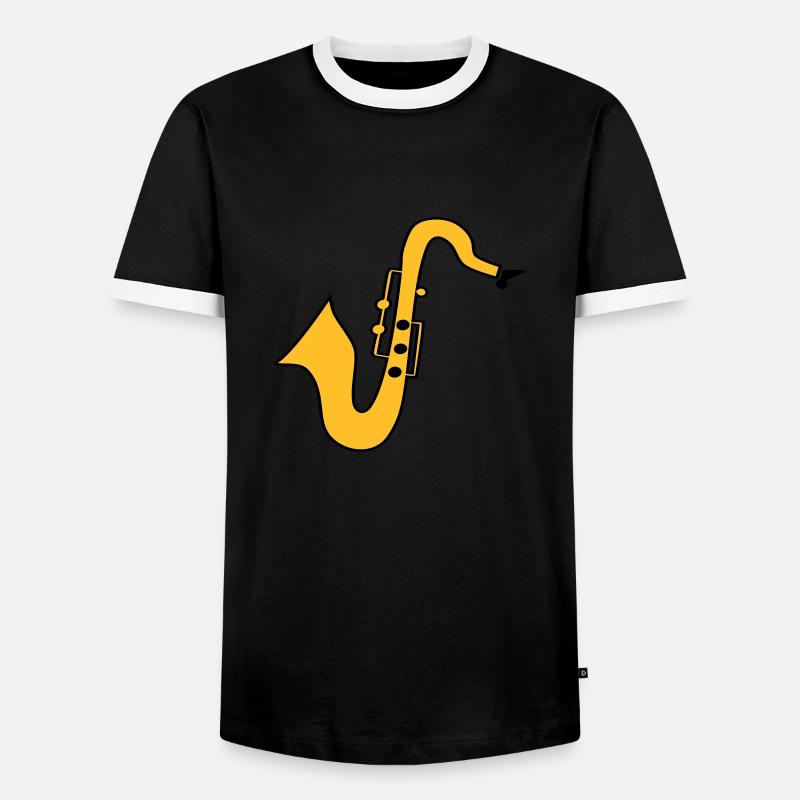 Saxophone - Men's Ringer Shirt - black/white