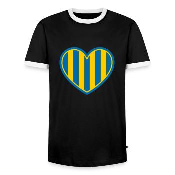 Cœur suédois - T-shirt contrasté Homme - noir/blanc - Devant - AI Model Female 172 light (172cm) & AI Model Male 178 light (178cm)