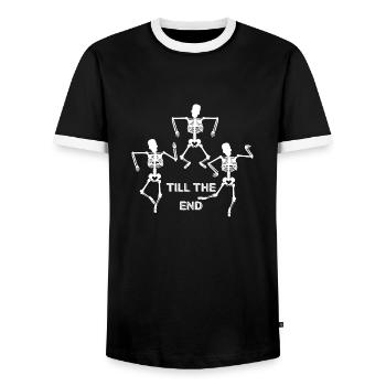 Dancing Dance Music - Men's Ringer Shirt - black/white - Front - AI Model Female 172 light (172cm) & AI Model Male 178 light (178cm)