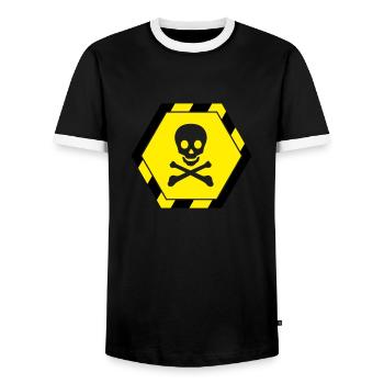 Skull - Men's Ringer Shirt - black/white - Front - AI Model Female 172 light (172cm) & AI Model Male 178 light (178cm)