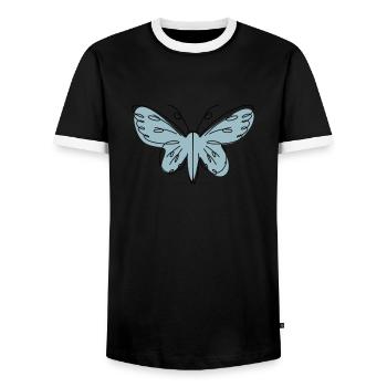 Abstraktes Design Schmetterling - Männer Kontrast-T-Shirt - Schwarz/Weiß - Vorne - AI Model Female 172 light (172cm) & AI Model Male 178 light (178cm)