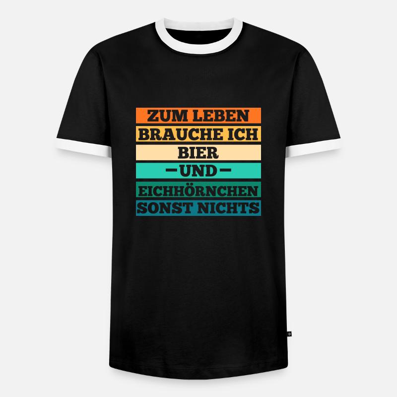 Bier Eichhörnchen - Männer Kontrast-T-Shirt - Schwarz/Weiß