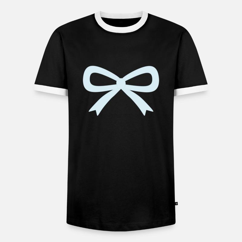Light Blue Bow - Men's Ringer Shirt - black/white