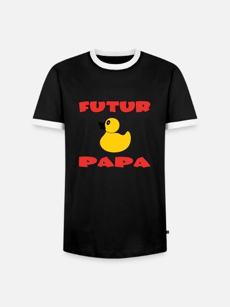 FUTURO PAPÀ - Maglietta Contrast da uomo - nero/bianco