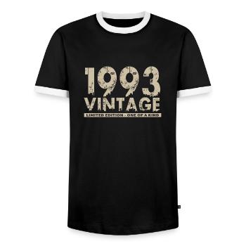 Vintage 1993 Bursdag - One of Kind - T-shirt contrasté Homme - noir/blanc - Devant - AI Model Female 172 light (172cm) & AI Model Male 178 light (178cm)