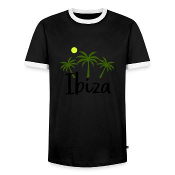 Ibiza - T-shirt contrasté Homme - noir/blanc - Devant - AI Model Female 172 light (172cm) & AI Model Male 178 light (178cm)