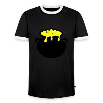 kettle - Men's Ringer Shirt - black/white - Front - AI Model Female 172 light (172cm) & AI Model Male 178 light (178cm)