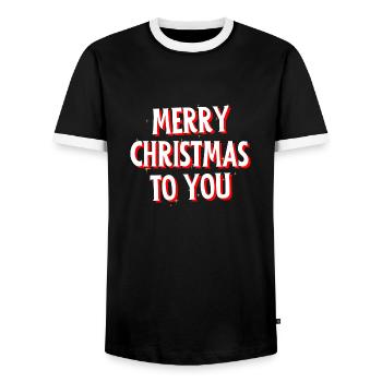 Merry Christmas to you - Männer Kontrast-T-Shirt - Schwarz/Weiß - Vorne - AI Model Female 172 light (172cm) & AI Model Male 178 light (178cm)