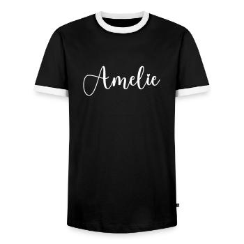 amelie name - Männer Kontrast-T-Shirt - Schwarz/Weiß - Vorne - AI Model Female 172 light (172cm) & AI Model Male 178 light (178cm)