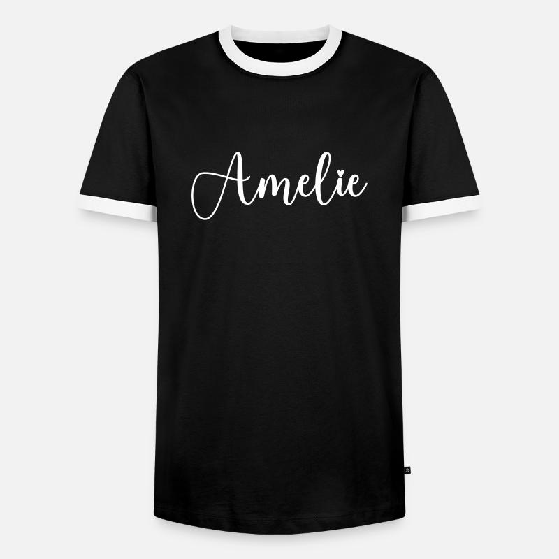 Amelie Name - Men's Ringer Shirt - black/white