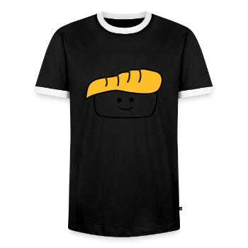Sushi Nigiri - T-shirt contrasté Homme - noir/blanc - Devant - AI Model Female 172 light (172cm) & AI Model Male 178 light (178cm)