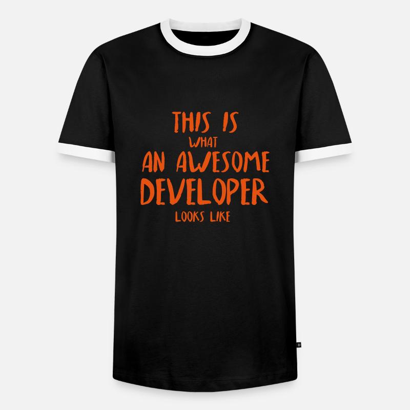 Ingenious developer - Men's Ringer Shirt - black/white