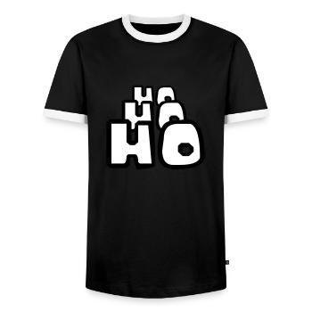 ho ho ho noël noël noël noël noël - T-shirt contrasté Homme - noir/blanc - Devant - AI Model Female 172 light (172cm) & AI Model Male 178 light (178cm)