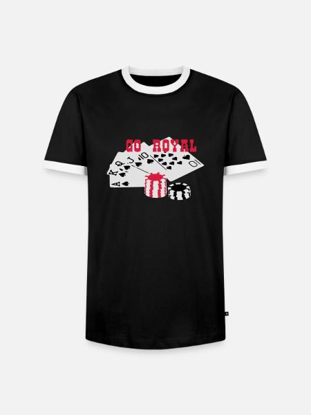Royal Flush GO ROYAL - Männer Kontrast-T-Shirt - Schwarz/Weiß