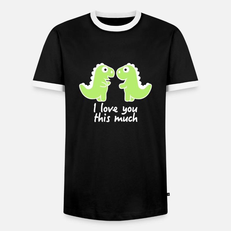 dinosaur - Men's Ringer Shirt - black/white