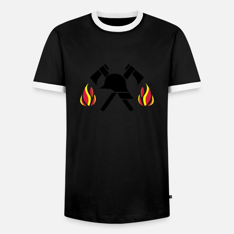 firefighter - Men's Ringer Shirt - black/white