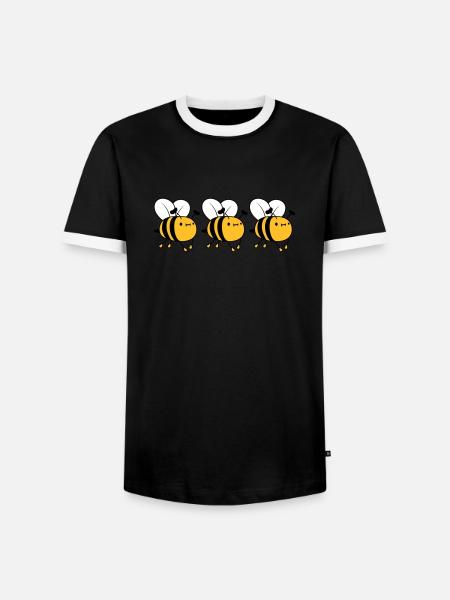 3 busy bees - Men's Ringer Shirt - black/white