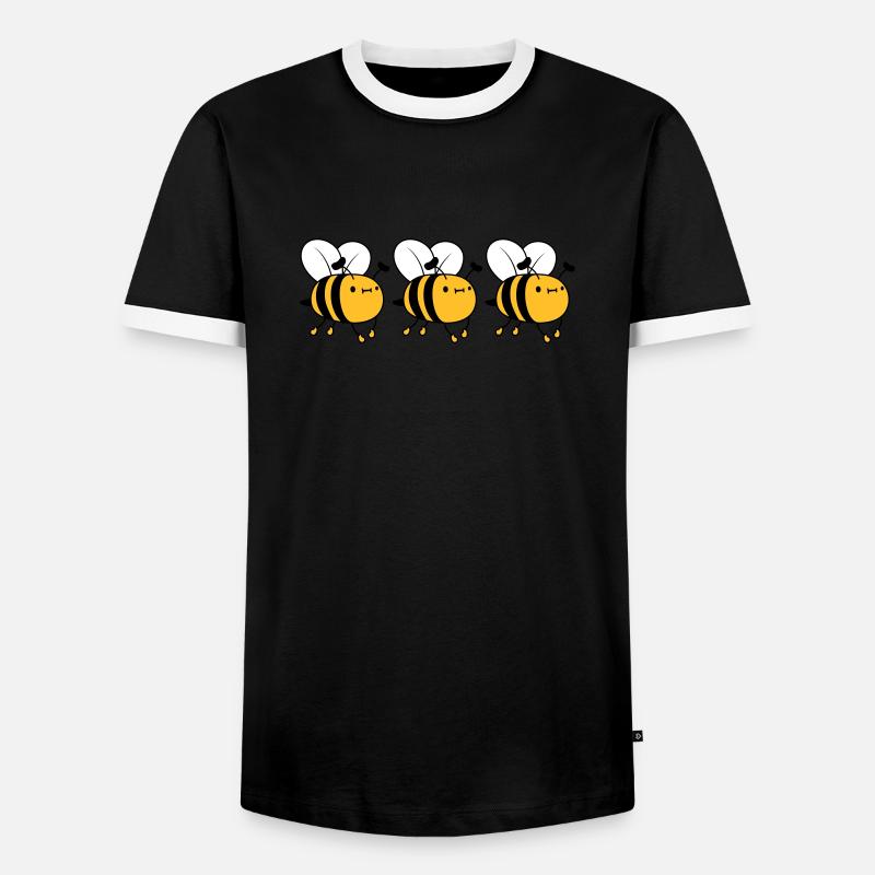 3 busy bees - Men's Ringer Shirt - black/white