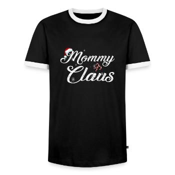 Mama Claus Weihnachten Familie Matching - Männer Kontrast-T-Shirt - Schwarz/Weiß - Vorne - AI Model Female 172 light (172cm) & AI Model Male 178 light (178cm)