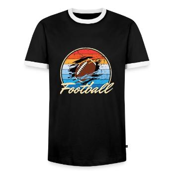 Idée cadeau de football américain - T-shirt contrasté Homme - noir/blanc - Devant - AI Model Female 172 light (172cm) & AI Model Male 178 light (178cm)