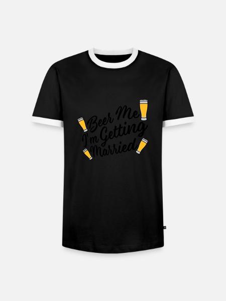 Beer Me Getting Married - Men's Ringer Shirt - black/white