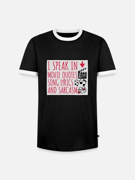 speak lyrics and sarcasm - Men's Ringer Shirt - black/white