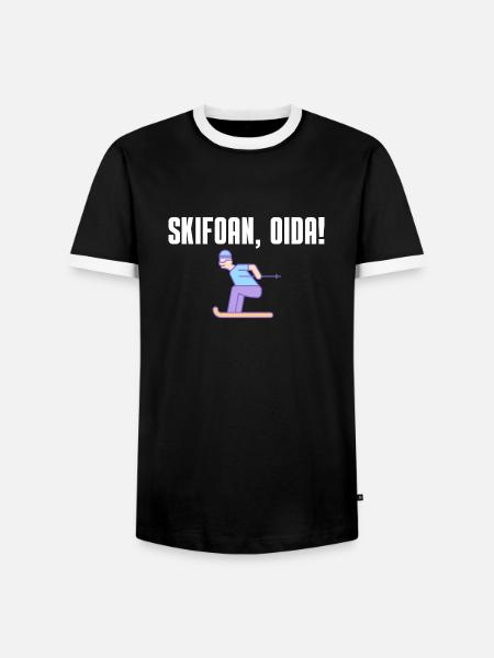 Skifoan, Oida - Männer Kontrast-T-Shirt - Schwarz/Weiß