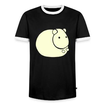 Hamster Cute Animal Rodent Animals Pet Vector 4 - Men's Ringer Shirt - black/white - Front - AI Model Female 172 light (172cm) & AI Model Male 178 light (178cm)