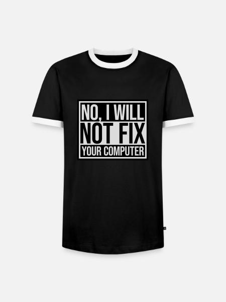 not fix your computer - Men's Ringer Shirt - black/white